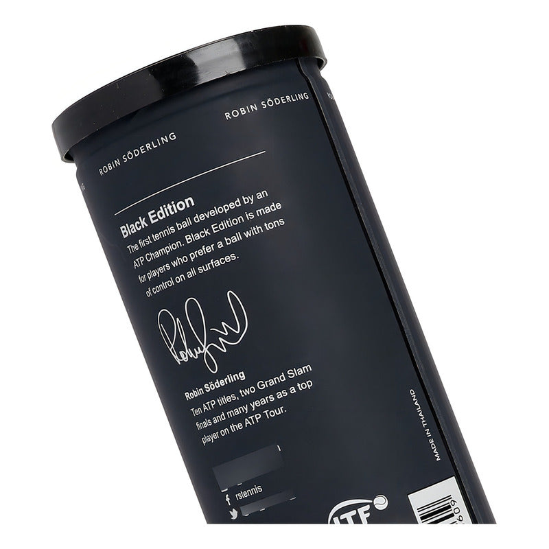 Pelota De Tenis Robin Söderling Black Edition Tube 03 Pelotas