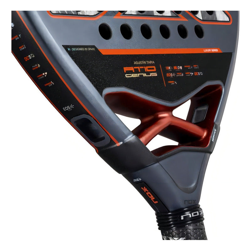 Pala De Pádel Nox At10 Genius 18k Agustín Tapia Color Gris Oscuro