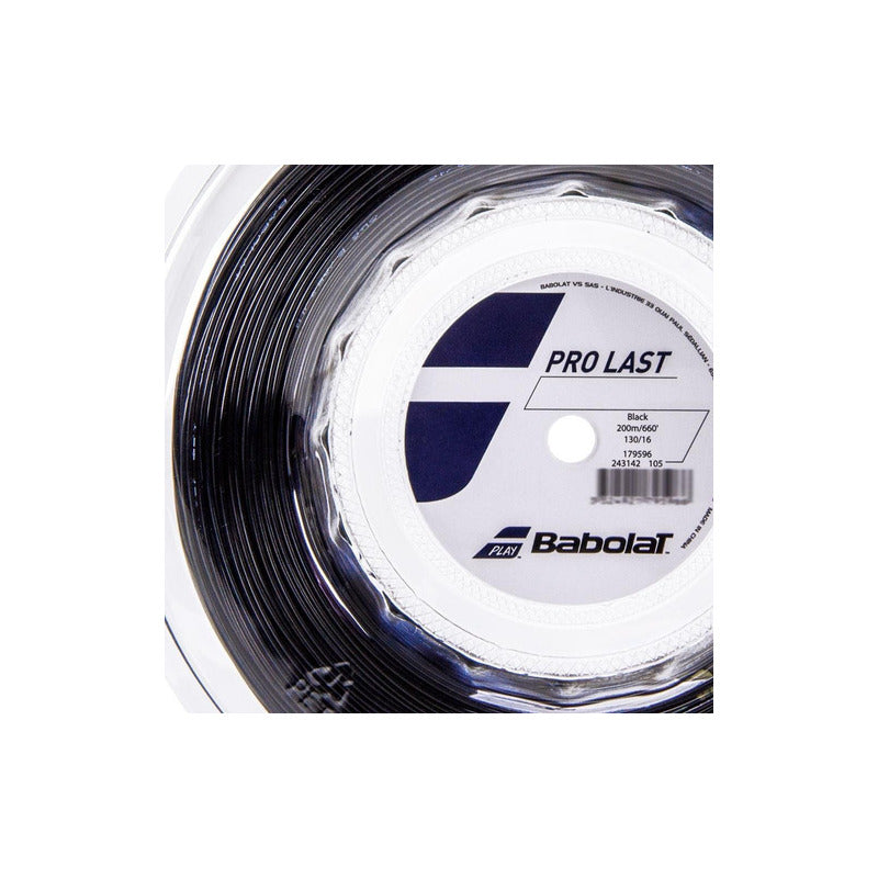 Cuerda Enrollable Negra Babolat Pro Last De 16 L Y 1,30 Mm Con 2