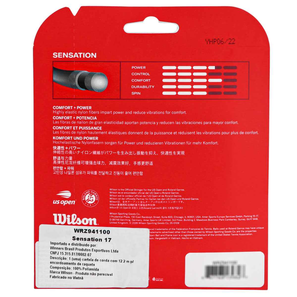 Set de Cuerdas Multifilamento Wilson Sensation 1,25mm 12.2m
