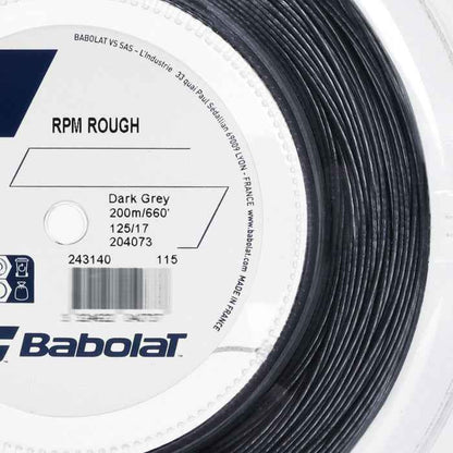 Rollo Cuerda Babolat Rpm Rough 1.25 200m Gris