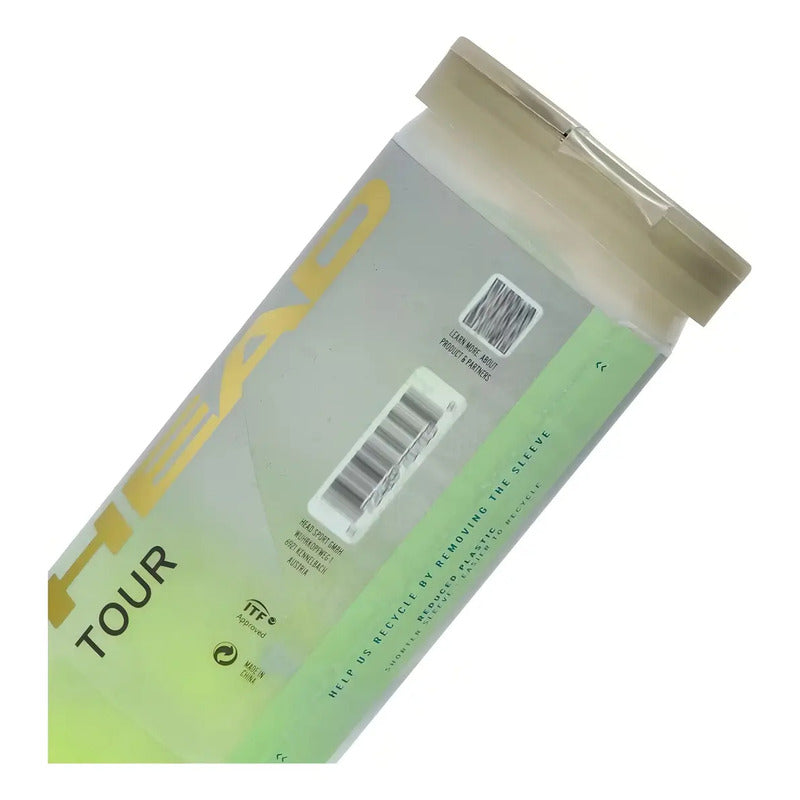 Pelota De Tenis Head Tour Tube Con 03 Pelotas Amarilla