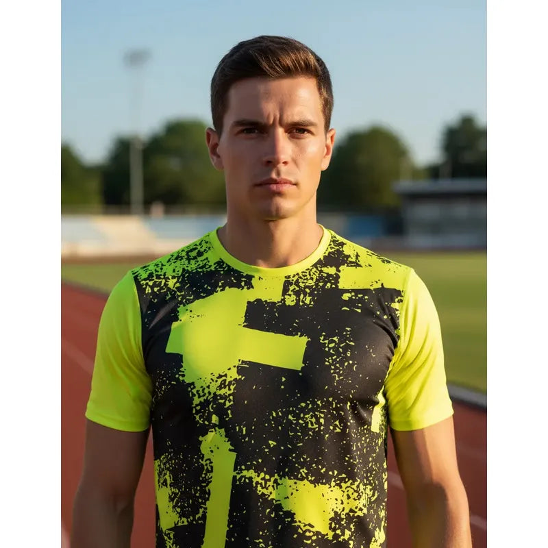 Polera Tilki Full Print Poly - Amarillo Flúor / M