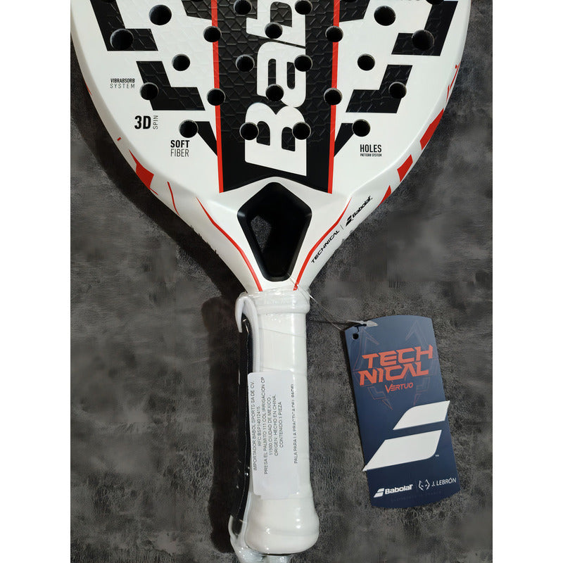 Pala De Pádel Babolat Technical Vertuo Juan Lebrón 2025 Color Blanco/negro