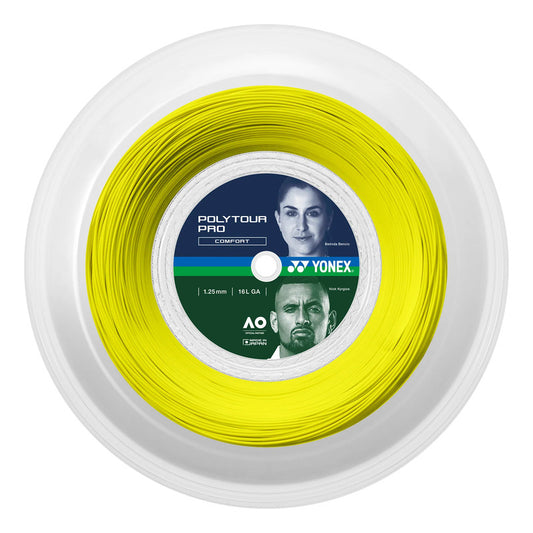 Cuerda Yonex Poly Tour Pro 1,25, 200 Mts, Amarilla