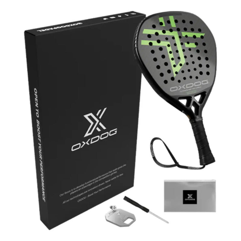 Raqueta De Pádel Oxdog Ultimate Pro 2025 Color Negro Con Verde Limon