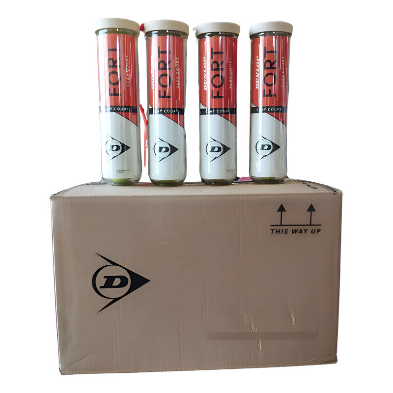 Caja De Pelotas 18 Tarros Dunlop Fort Clay