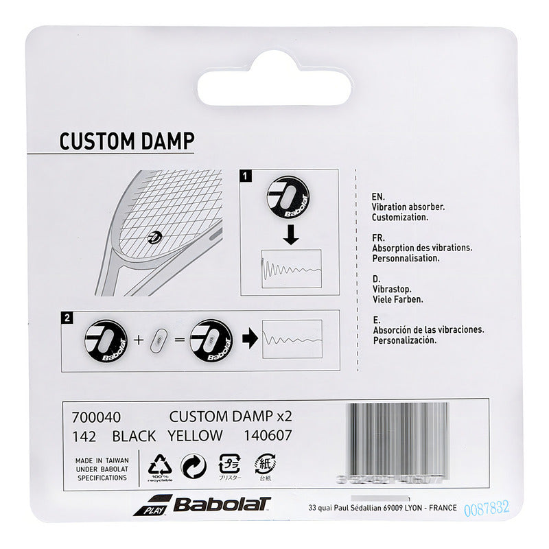 Antivibrador Babolat Custom Damp Feel, Paquete Con 2 Unidades