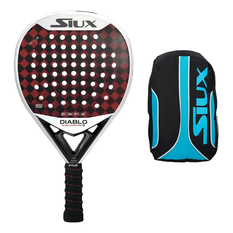 Pala De Pádel Siux Diablo Revolution Sanyo Pro 3 Color Rojo/blanco