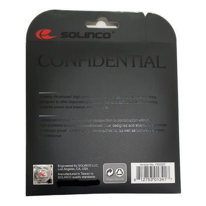 Set Individ. Cuerda Raqueta Tenis Solinco Confidential 1,30 Negro