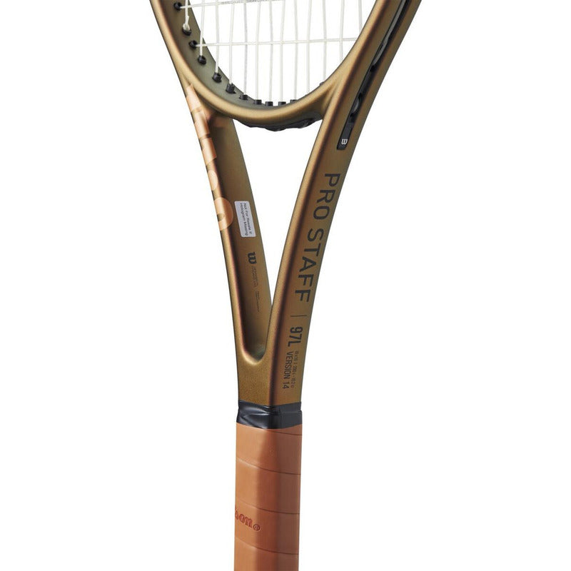 Raqueta De Tenis Profesional Wilson Pro Staff 97l V14, Color Bronce, Empuñadura, Tamaño 4 3/8 - Tenis y Padel Cuarta