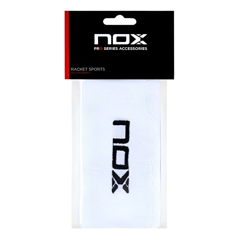 Muñequera Padel Nox Larga Logo Blanco Mulblneg2udbox