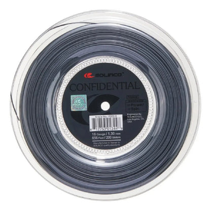 Set Individ. Cuerda Raqueta Tenis Solinco Confidential 1,30 Negro