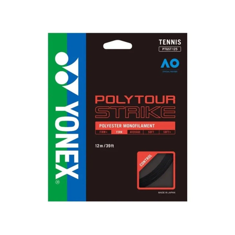 Set De Cuerdas De Yonex Poly Tour Strike 1.30 12m Negra