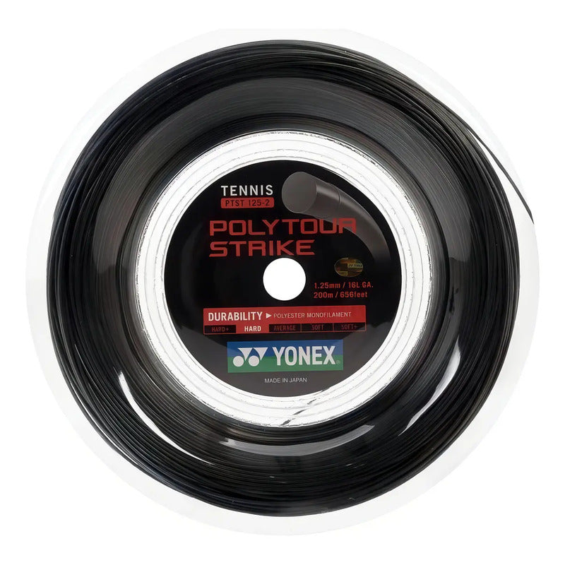 Rollo De Cuerdas Yonex Polytour Strike 1.25 200m 1 Mm Negro