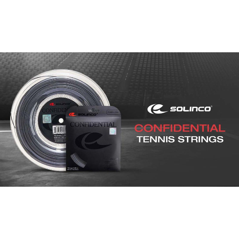 Set Individ. Cuerda Raqueta Tenis Solinco Confidential 1,30 Negro