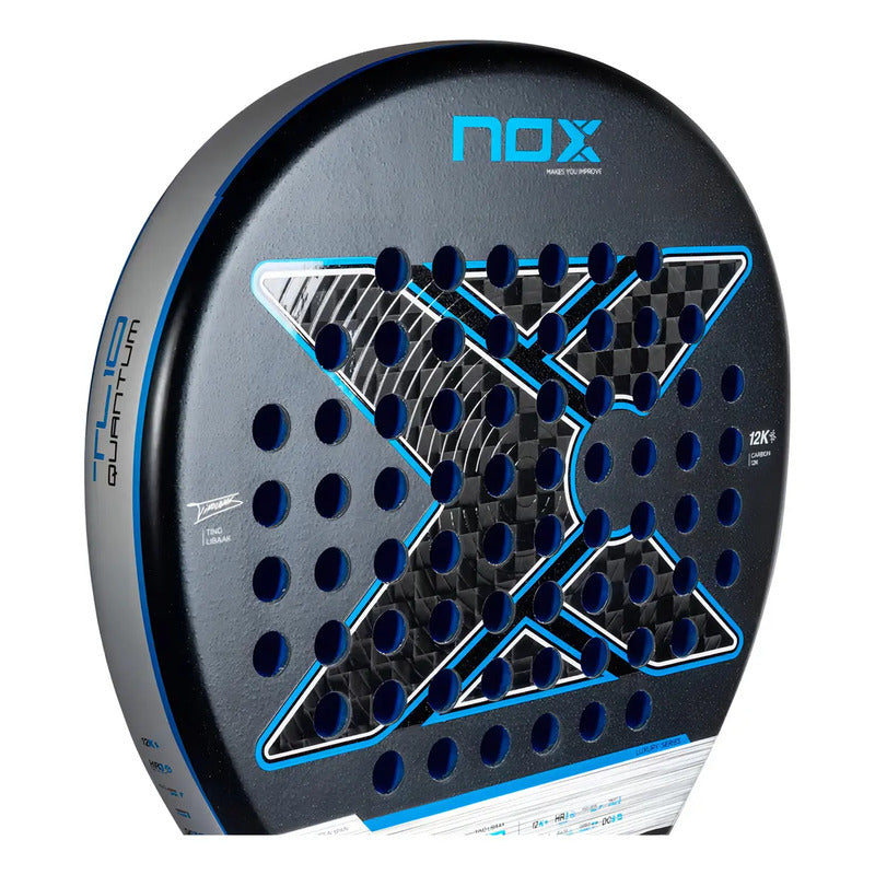 Paleta De Padel Nox Tl10 Quantum 12k 2025 - Tino Libaak Negra Con Azul