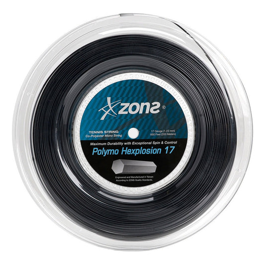 Rollo De Cuerda Zons Polymo Hexplosion De 1,28 O 1,23 Metros, Color Negro, Grosor De 1,28 Mm - Tenis y Padel Cuarta