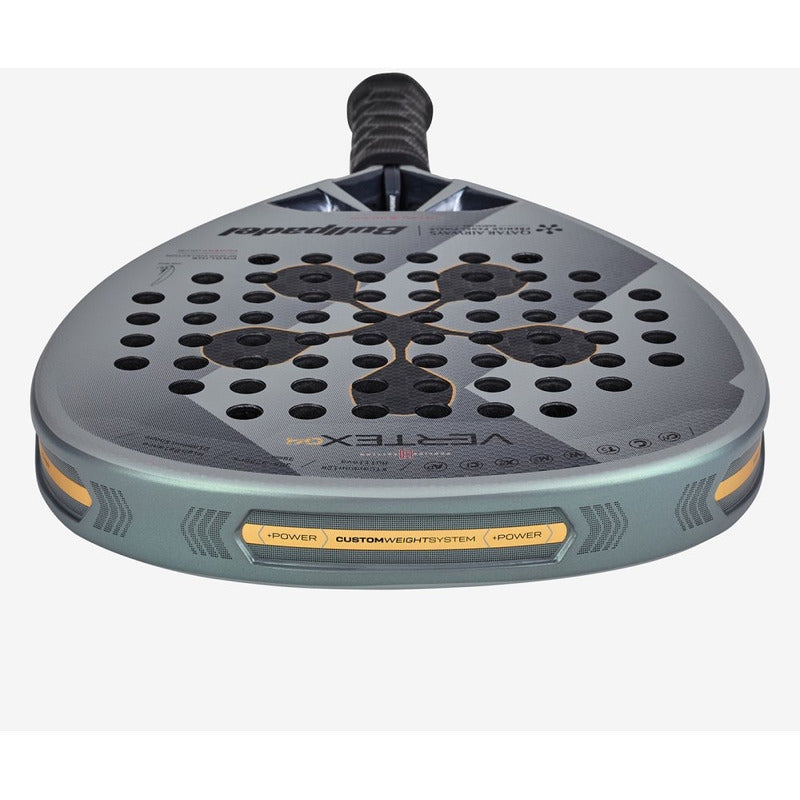 Pala De Pádel Juan Tello Bullpadel Vertex 04 2025 12k, Color Gris