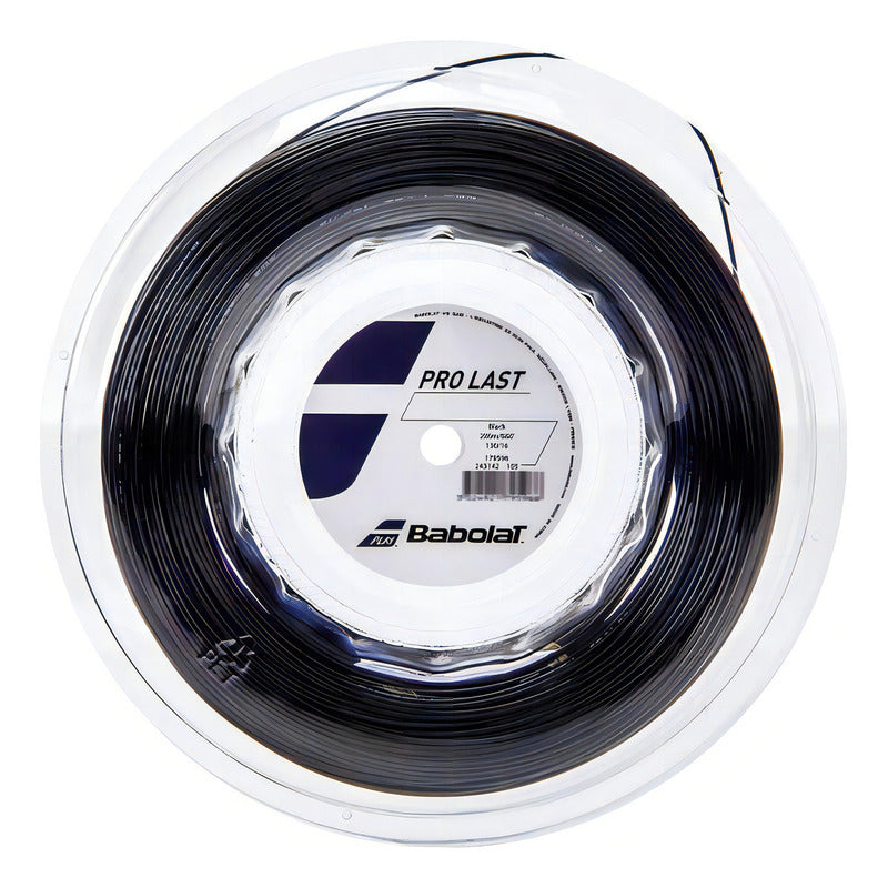 Cuerda Enrollable Negra Babolat Pro Last De 16 L Y 1,30 Mm Con 2