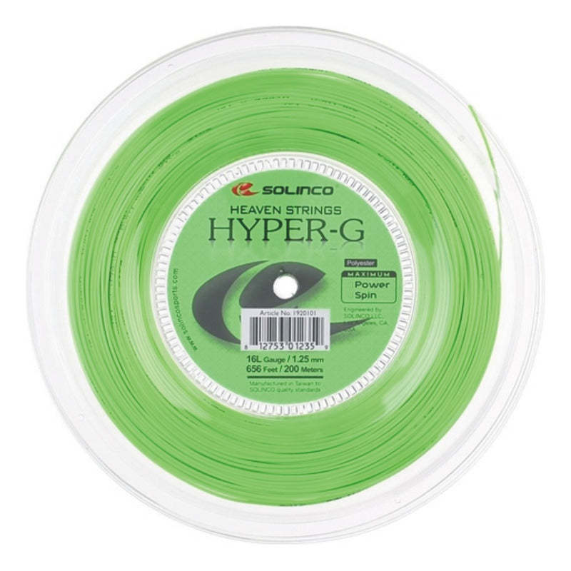 Cuerda De Raqueta De 12.2m Solincohyper-g Calibre 1.25 Mm Verde
