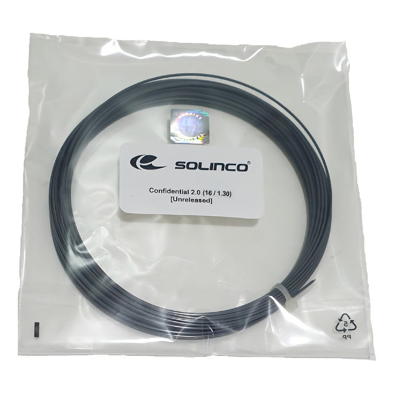 Set Individ. Cuerda Raqueta Tenis Solinco Confidential 1,30 Negro