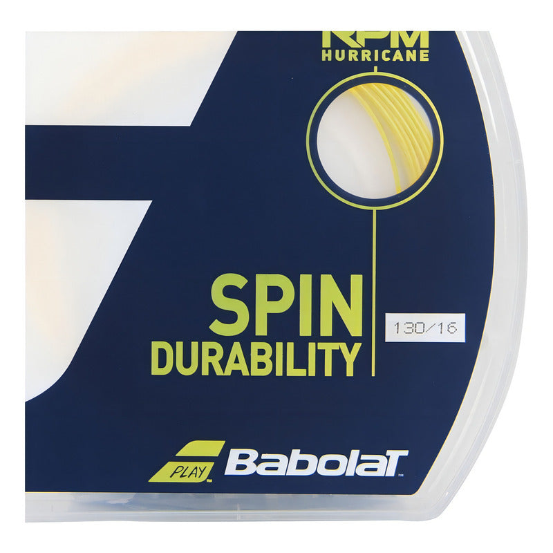 Cuerda Tenis Babolat Rpm Hurricane 12 Mts - 1.30 (amarilla) Color Amarillo Espesor 1.3 Mm