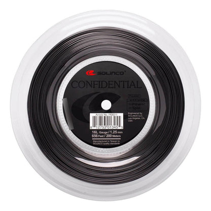 Rollo De Cuerda Solinco Confidential 1.25 - 200m Color Negro Espesor 1.25 Mm 125 Cm Plomo