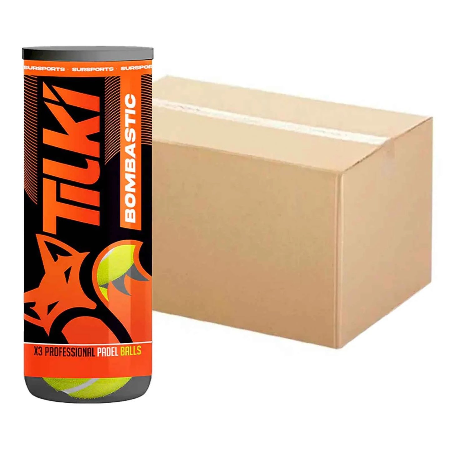 Caja x24 Tarros de Pelotas Pádel Tilki Bombastic